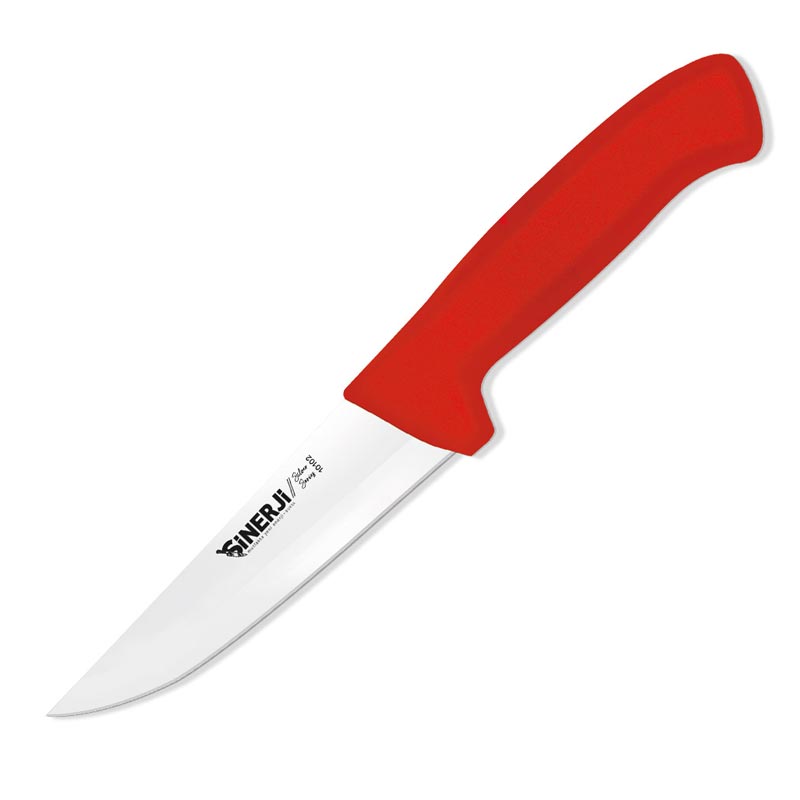 Sinerji Silver No 2 Plastik Saplı Kasap Bıçağı, 16 cm, Kırmızı — Sinerji