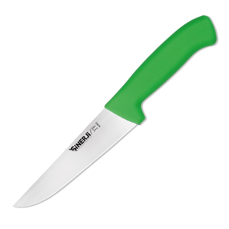 Sinerji Silver No 3 Plastik Saplı Kasap Bıçağı, 18 cm, Yeşil — Sinerji