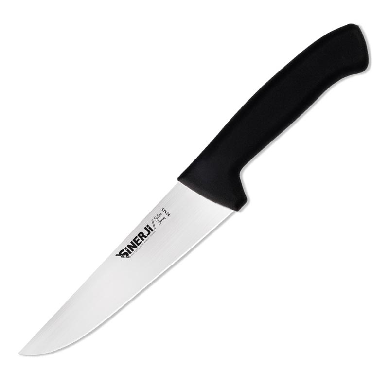 Sinerji Silver No 3 Plastik Saplı Kasap Bıçağı, 18 cm, Siyah — Sinerji