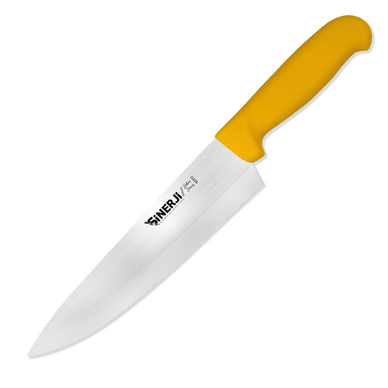 Sinerji Silver No 3 Plastik Saplı Şef Bıçağı, 22.5 cm, Sarı — Sinerji