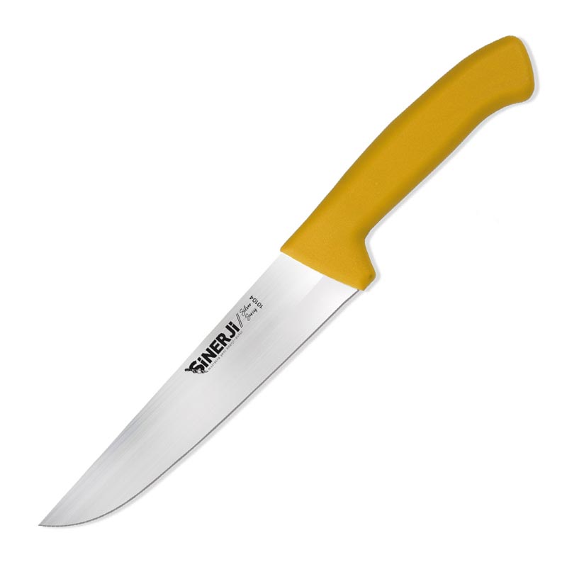 Sinerji Silver No 4 Plastik Saplı Kasap Bıçağı, 21 cm, Sarı — Sinerji