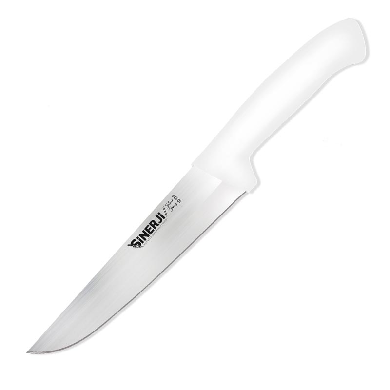 Sinerji Silver No 4 Plastik Saplı Kasap Bıçağı, 21 cm, Beyaz — Sinerji