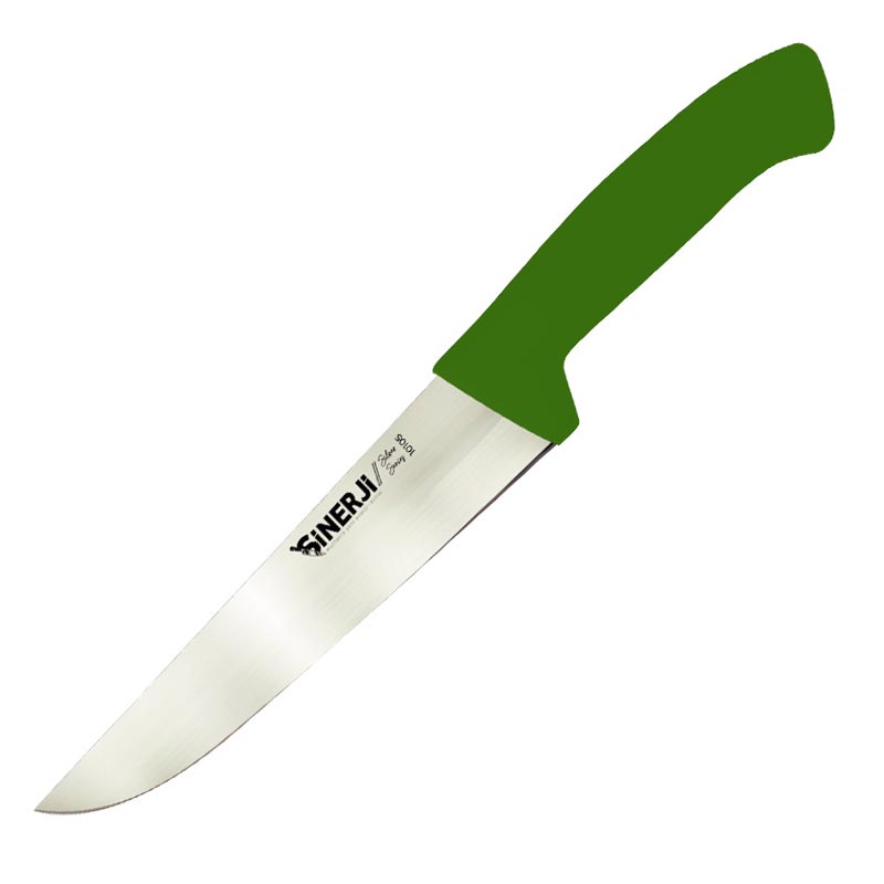 Sinerji Silver No 5 Plastik Saplı Kasap Bıçağı, 25 cm, Yeşil — Sinerji