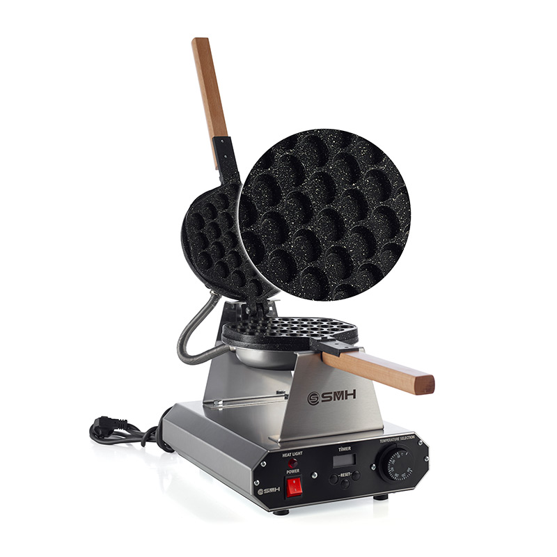 SMH S20 Yuvarlak Kapaklı Bubble Waffle Makinesi, Elektrikli