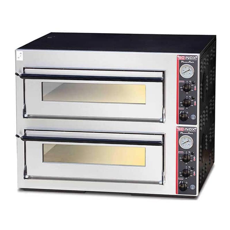 Soinox P44.LF 33 cm x 4+4 Pizza Kapasiteli Çift Katlı Taş Pizza Fırını, Elektrikli
