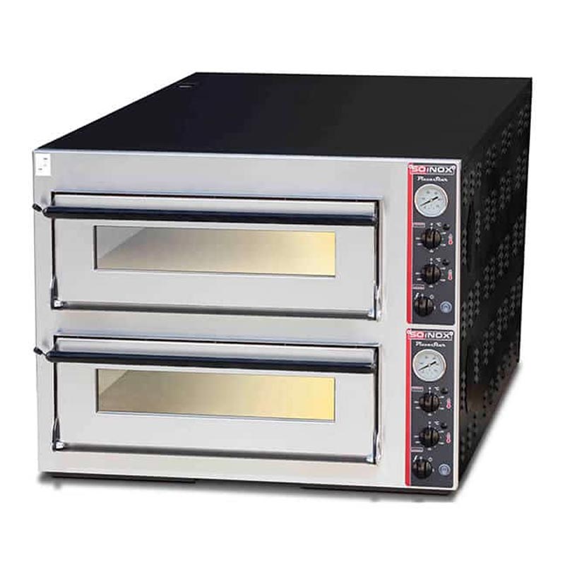 Soinox P66.F 30 cm x 6+6 Pizza Kapasiteli Çift Katlı Taş Pizza Fırını, Elektrikli