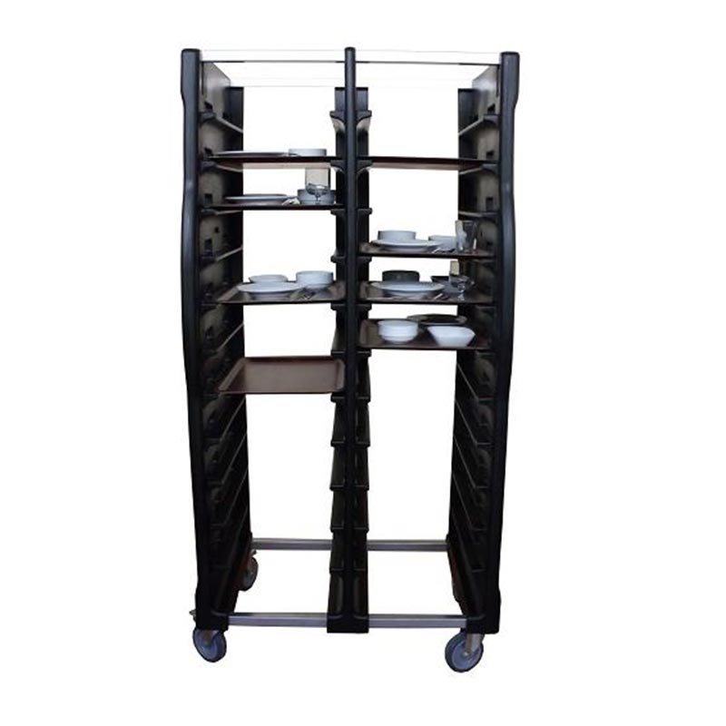 Tribeca Tepsi Taşıma Arabası, 37x53 cm Servis Tepsisi İçin, Çiftli, 870x690x1760 mm, Siyah — Tribeca