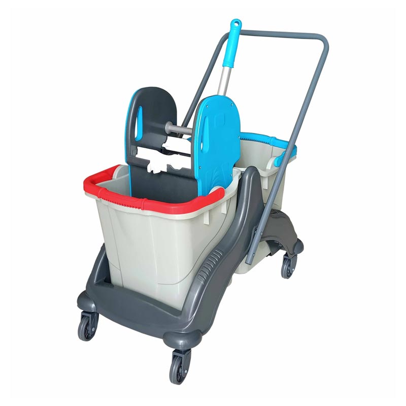 Üçtem CK748 Tetra Çift Kovalı Mimoza Presli Temizlik Arabası, 70x42x82 cm — Üçtem