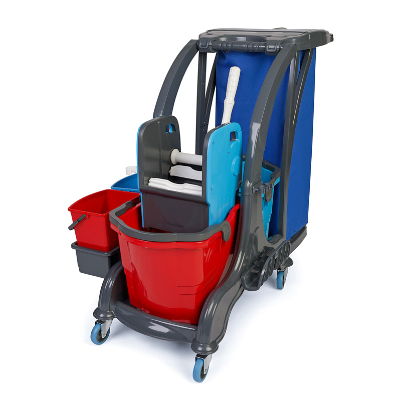 Üçtem HCK672 Herkül Çift Kovalı Brandalı Temizlik Arabası, 2x25 L, 100x53x80 cm — Üçtem