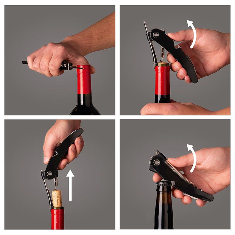 Vacu Vin 68854606 Tek Çekim Tirbuşon, Siyah — Vacu Vin — Görsel 4