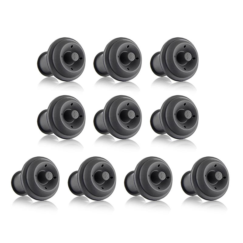 Vacu Vin 883060 Vakum Şarap Tıpası, 10 Parça, Gri — Vacu Vin
