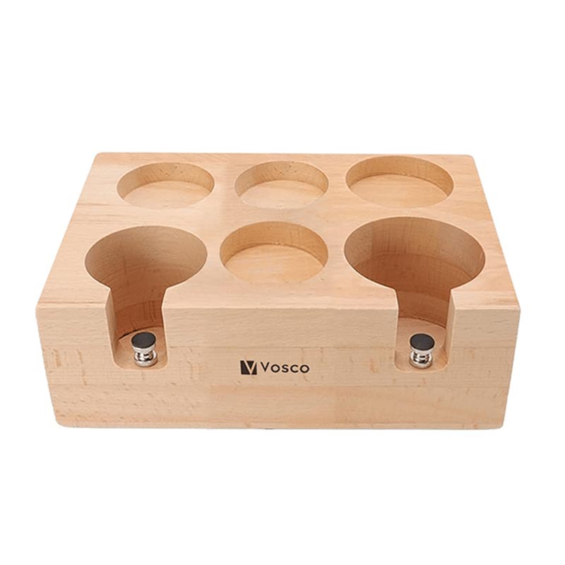 Vosco VSC-MT6 6 Gözlü Ahşap Tamper Standı — Vosco