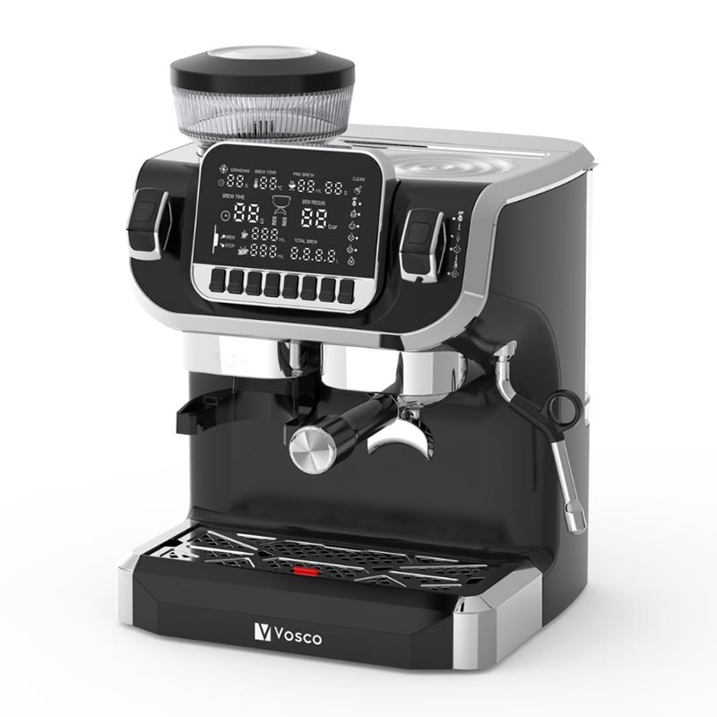 Vosco VST-520ECS Öğütücülü Barista Espresso Kahve Makinesi, 1 Gruplu, Siyah — Vosco — Görsel 2