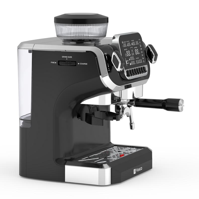 Vosco VST-520ECS Öğütücülü Barista Espresso Kahve Makinesi, 1 Gruplu, Siyah — Vosco — Görsel 3