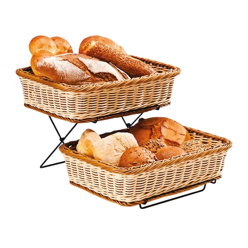 Zicco B-RE3009 Standlı Hasır Ekmek Sepeti, 2 Katlı, 27x36x9 cm