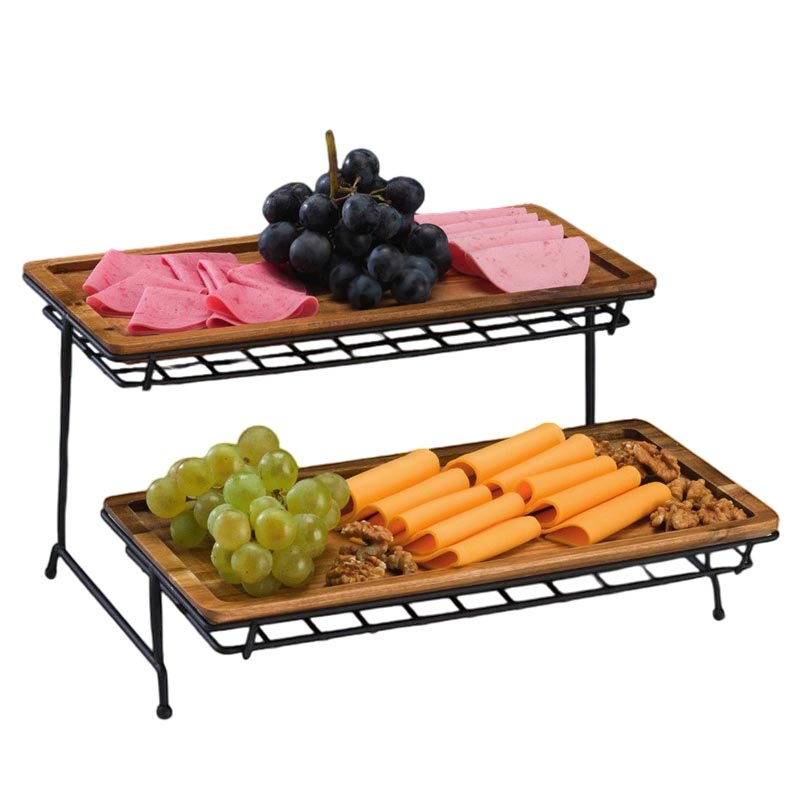 Zicco CH-034 Ahşap Teşhir Standı, Metal Ayaklı, 35x35x18 cm