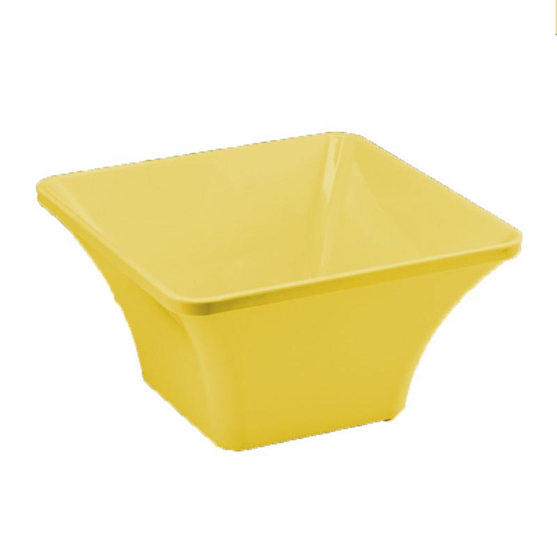 Zicco K-1407 Melamin Köşeli Kase, 27x27x14.5 cm, Sarı — Zicco