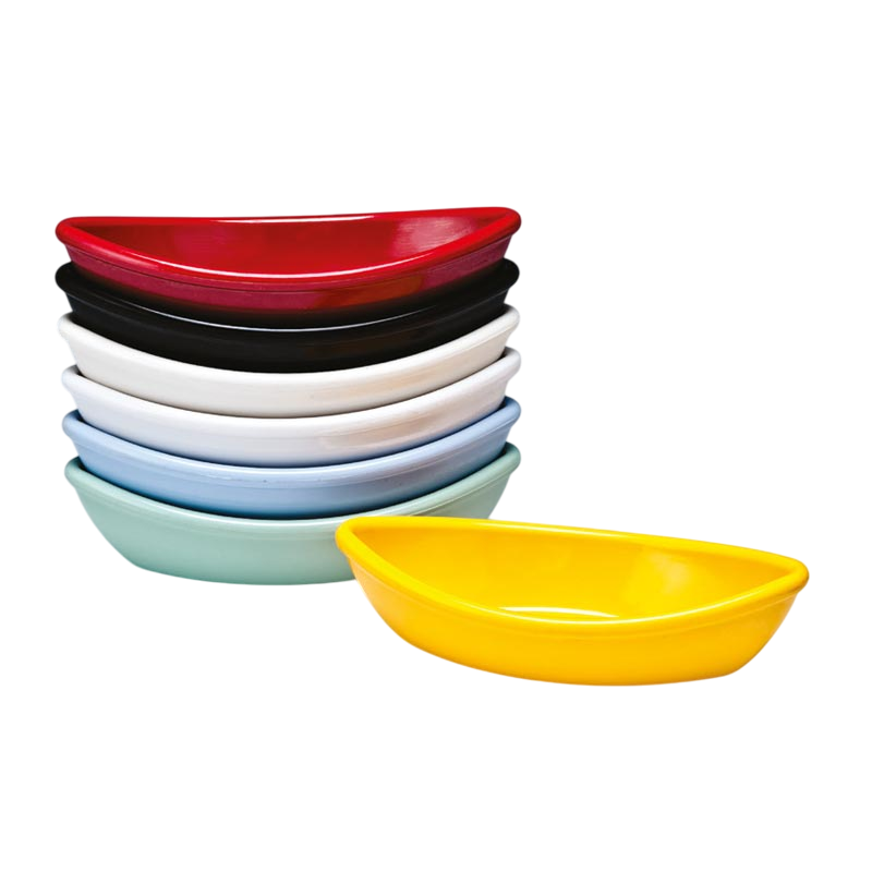 Zicco K-2024 Mini Kayık Teşhir Tabağı, Melamin, 7x15x3.5 cm, Siyah