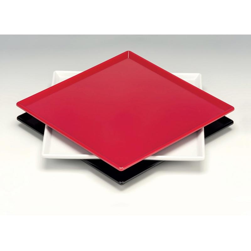 Zicco K-2043 Melamin Kare Teşhir Tabağı, 25x25 cm, Kırmızı — Zicco