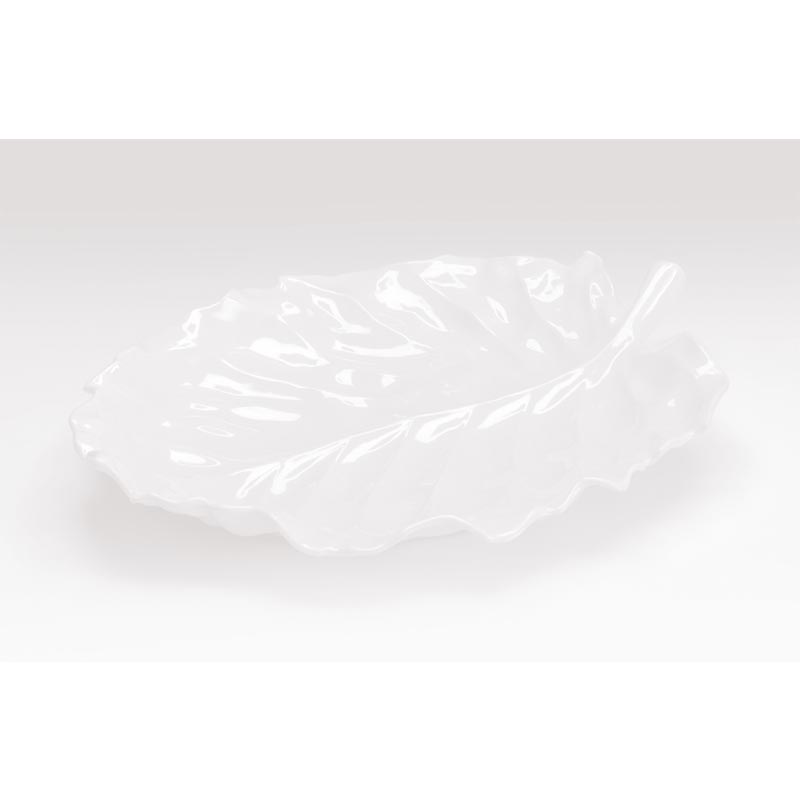 Zicco K-2700 Melamin Yaprak Model Teşhir Tabağı, 31x24 cm, Beyaz — Zicco