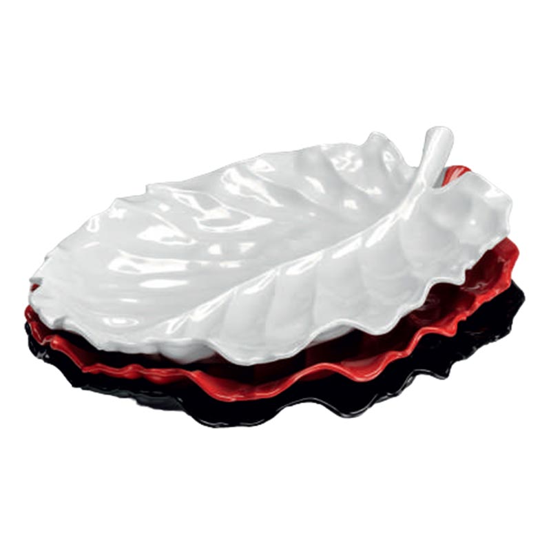 Zicco K-2800 Yaprak Model Melamin Teşhir Tabağı, 43x34 cm, Beyaz — Zicco