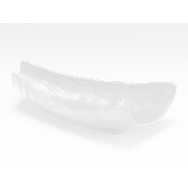 Zicco K-9650 Taş Model Melamin Teşhir Tabağı, 17x34.5 cm, Beyaz — Zicco