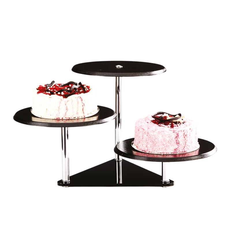 Zicco ZCP-045 Üçgen Tabanlı Tepsili Polikarbon Teşhir Standı, 30 cm, Siyah — Zicco