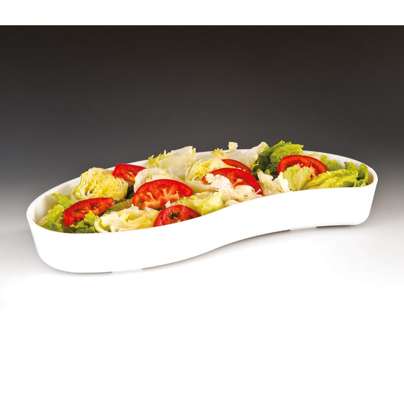 Zicco ZCP-299 Polikarbon Damla Teşhir Tabağı, 45x21x6.5 cm, Beyaz — Zicco