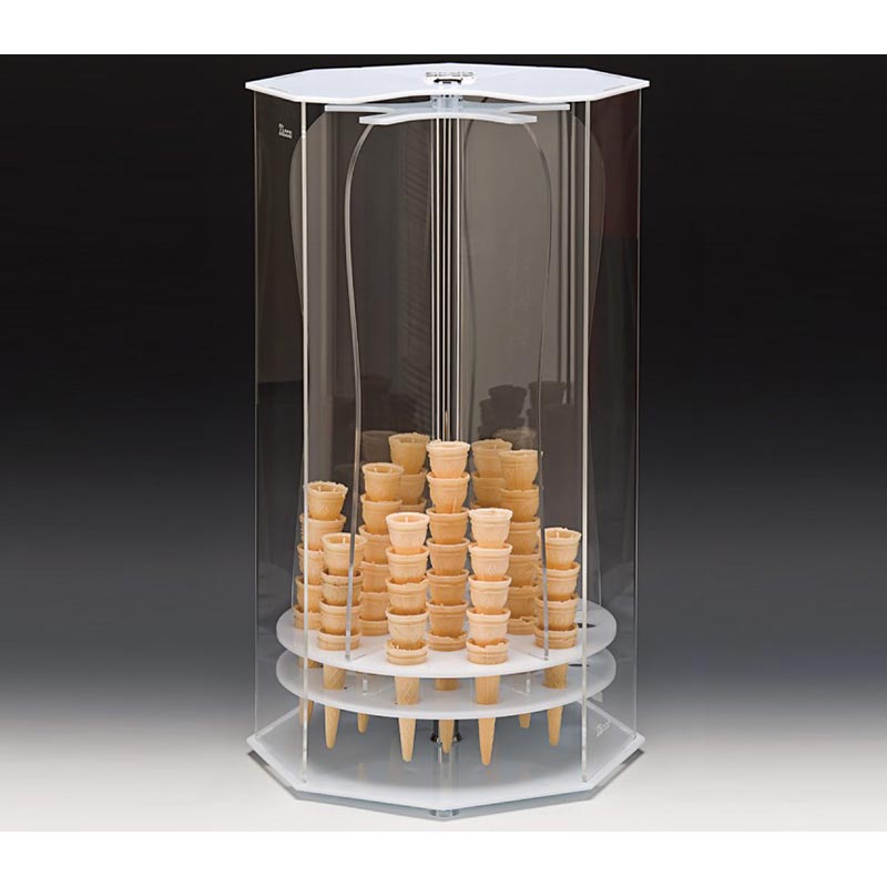 Zicco ZCP-561 Döner Akrilik Dondurma Külahlık, 35x35x59 cm