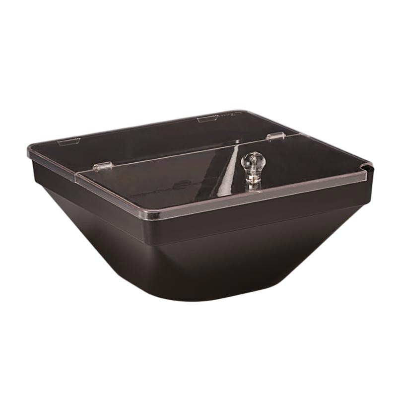 Zicco ZCP-611 Polikarbon Kapaklı Teşhir Kasesi, 22x22x11 cm, Siyah — Zicco
