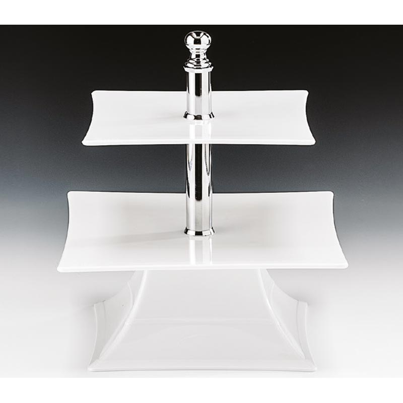 Zicco ZCP-630 Polikarbon Teşhir Standı, 2 Katlı, 24 cm, Beyaz — Zicco