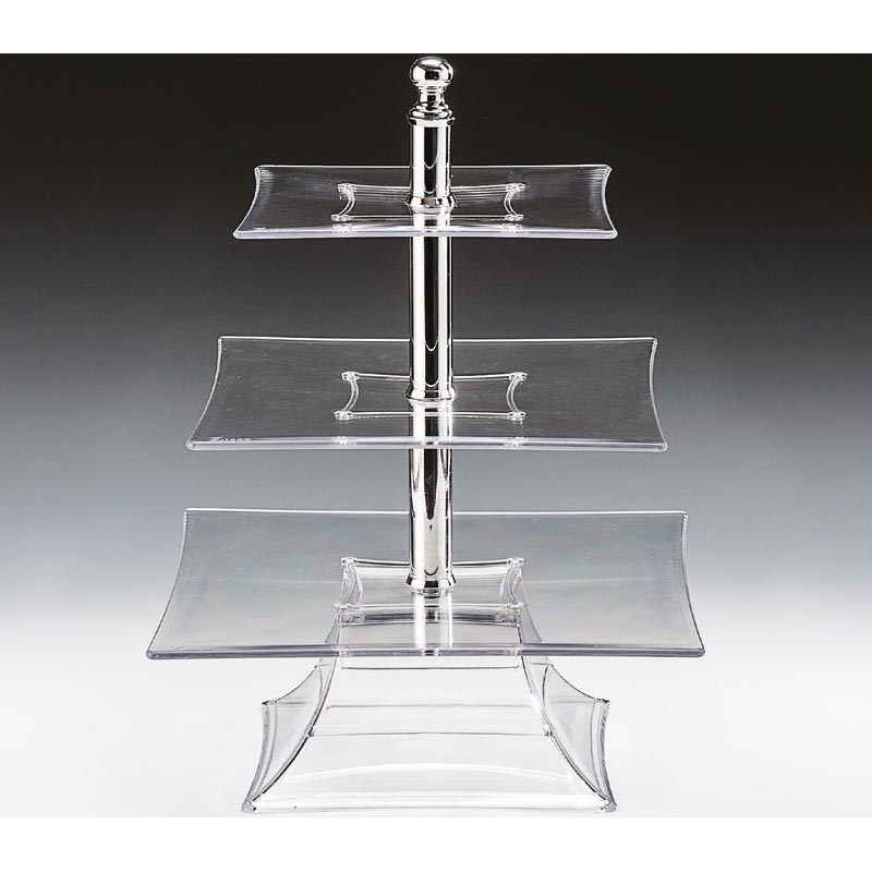 Zicco ZCP-632 Polikarbon Teşhir Standı, 3 Katlı, 39 cm, Şeffaf — Zicco