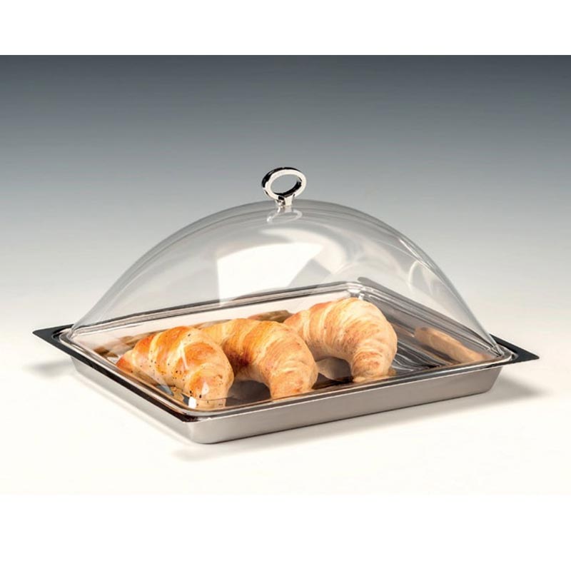 Zicco ZCP-715 Akrilik Kapaklı Çelik Tepsili Muhafaza Kabı, GN 1/2, 30x36 cm