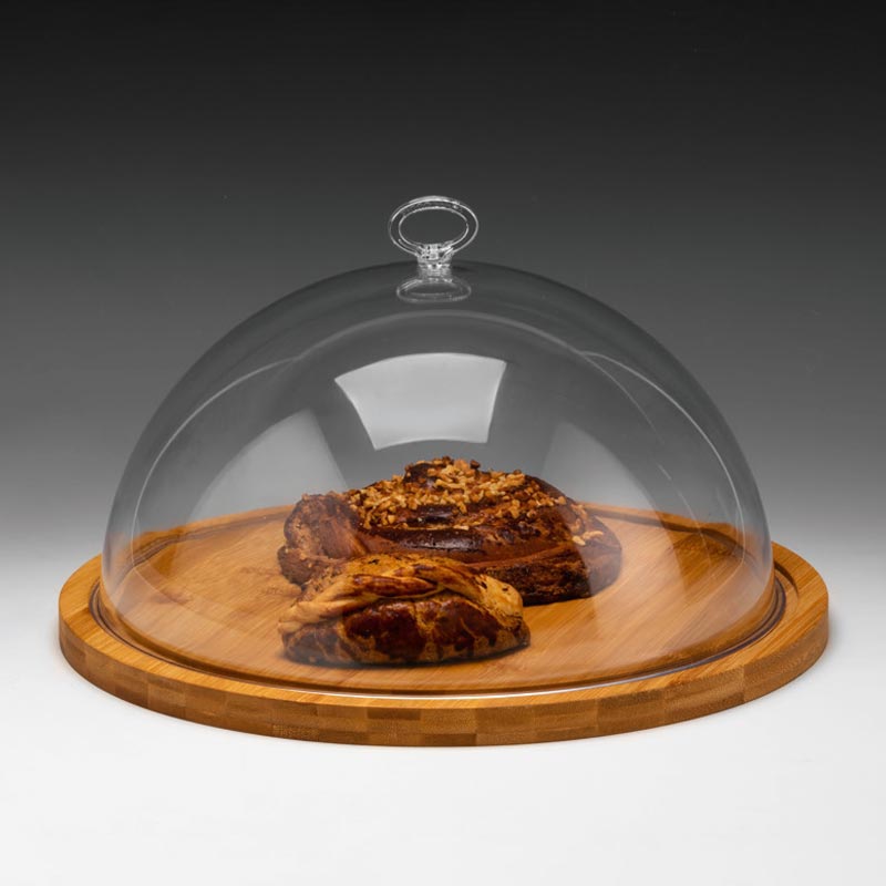 Zicco ZCP-817 Polikarbonat Bambu Altlı Kapaklı Fanus, 36x19 cm