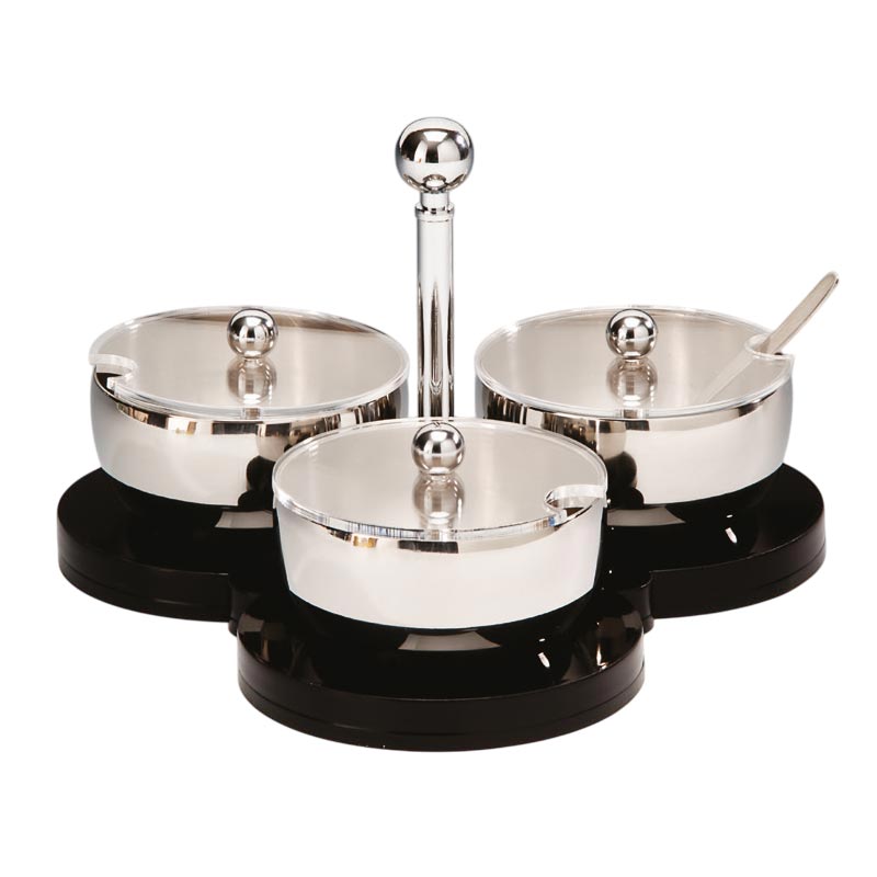 Zicco ZKC-06 Akrilik Standlı Kapaklı Baharatlık, 3'lü